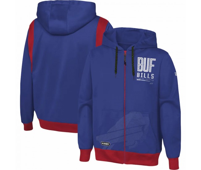 Buffalo Bills Men's New Era Royal Combine Drop Back Full-Zip Hoodie