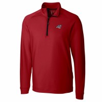 Carolina Panthers Men's Cutter & Buck Red Americana Jackson Knit Quarter-Zip Pullover Jacket