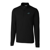 Carolina Panthers Men's Cutter & Buck Black Advantage Quarter-Zip Pullover Jacket