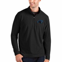 Carolina Panthers Men's Antigua Black Glacier Quarter-Zip Pullover Jacket