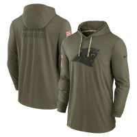 Carolina Panthers Men's Nike Olive 2022 Salute to Service Tonal Long Sleeve Hoodie T-Shirt