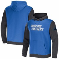 Carolina Panthers Men's NFL x Darius Rucker Collection by Fanatics Blue/Charcoal Colorblock Pullover Hoodie