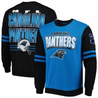 Carolina Panthers Men's Mitchell & Ness Blue All Over 2.0 Pullover Sweatshirt
