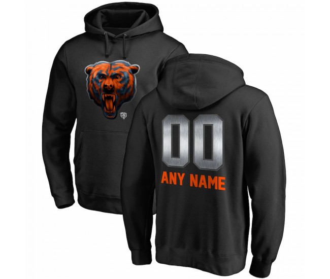 Chicago Bears Men's NFL Pro Line by Fanatics Branded Black Personalized Midnight Mascot Pullover Hoodie