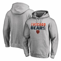 Chicago Bears Men's NFL Pro Line by Fanatics Branded Ash Iconic Collection Fade Out Pullover Hoodie