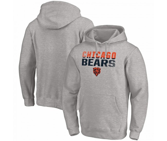 Chicago Bears Men's Fanatics Branded Heather Gray Fade Out Fitted Pullover Hoodie
