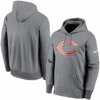 Chicago Bears Men's Nike Heathered Charcoal Fan Gear Primary Logo Therma Performance Pullover Hoodie