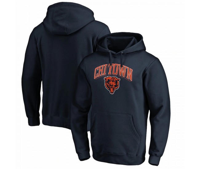 Chicago Bears Men's Fanatics Branded Navy Hometown Fitted Pullover Hoodie