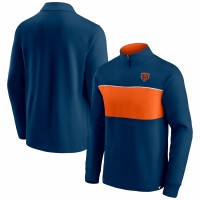 Chicago Bears Men's Fanatics Branded Navy/Orange Block Party Quarter-Zip Jacket