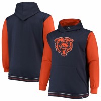 Chicago Bears Men's Fanatics Branded Navy/Orange Big & Tall Block Party Pullover Hoodie