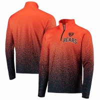 Chicago Bears Men's FOCO Orange/Navy Gradient Raglan Quarter-Zip Jacket