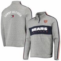 Chicago Bears Men's Tommy Hilfiger Heathered Gray Mario Quarter-Zip Jacket