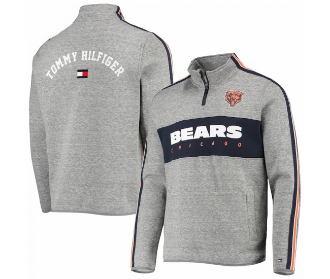 Chicago Bears Men's Tommy Hilfiger Heathered Gray Mario Quarter-Zip Jacket