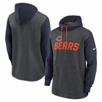 Chicago Bears Men's Nike Heathered Charcoal/Navy Surrey Legacy Pullover Hoodie