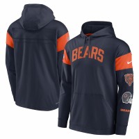 Chicago Bears Men's Nike Navy Sideline Athletic Arch Jersey Performance Pullover Hoodie