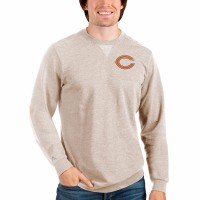 Chicago Bears Men's Antigua Oatmeal Reward Crewneck Pullover Sweatshirt