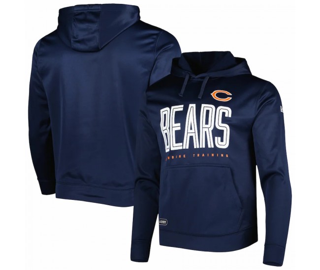 Chicago Bears Men's New Era Navy Combine Authentic Huddle Up Pullover Hoodie