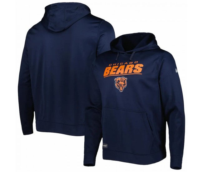Chicago Bears Men's New Era Navy Combine Authentic Stated Logo Pullover Hoodie