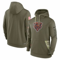 Chicago Bears Men's Nike Olive 2022 Salute to Service Therma Performance Pullover Hoodie