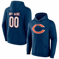 Chicago Bears Men's Fanatics Branded Navy Team Authentic Personalized Name & Number Pullover Hoodie
