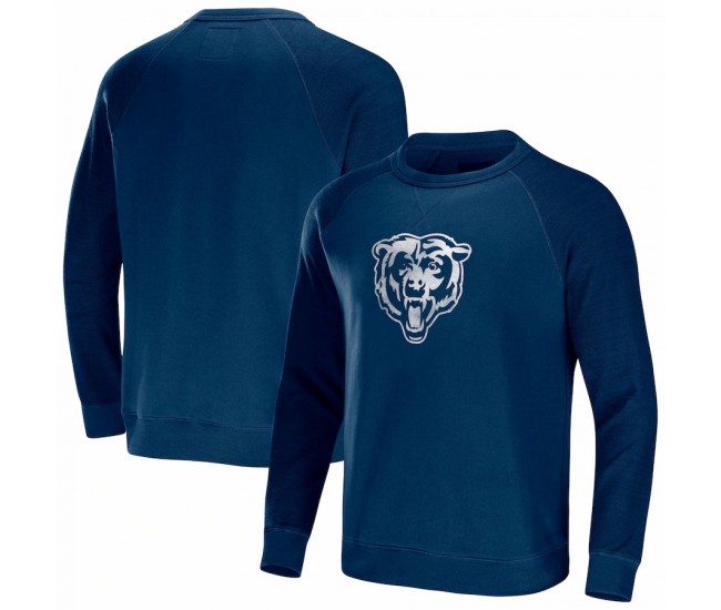 Chicago Bears Men's NFL x Darius Rucker Collection by Fanatics Navy Raglan Fleece Pullover Sweatshirt
