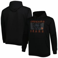 Chicago Bears Men's Fanatics Branded Black Big & Tall Pop of Color Pullover Hoodie