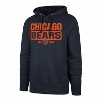 Chicago Bears Men's '47 Navy Box Out Headline Pullover Hoodie