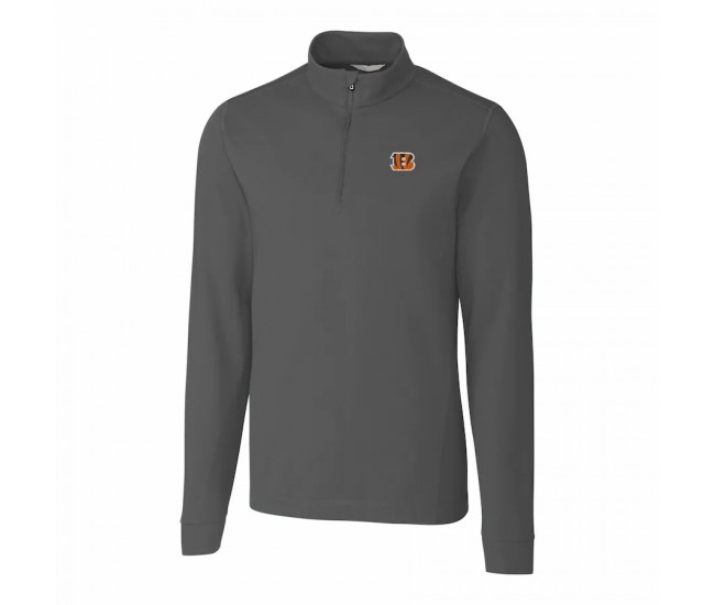 Cincinnati Bengals Men's Cutter & Buck Gray Advantage Quarter-Zip Pullover Jacket