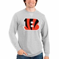 Cincinnati Bengals Men's Antigua Heathered Gray Team Reward Crewneck Pullover Sweatshirt