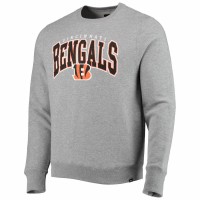 Cincinnati Bengals Men's '47 Heathered Gray Varsity Block Fleece Pullover Sweatshirt