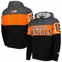 Cincinnati Bengals Men's Starter Black/Heather Charcoal Extreme Pullover Hoodie