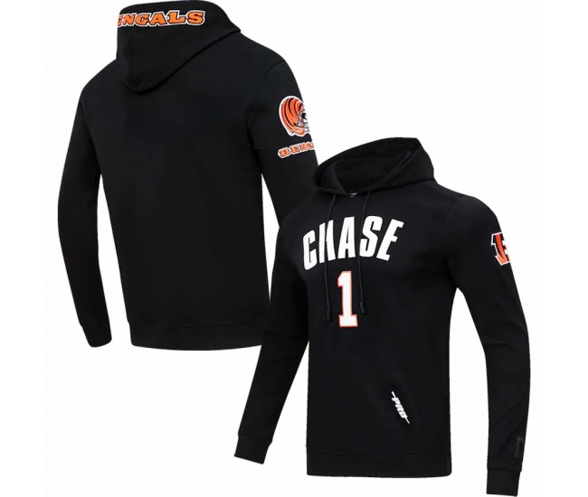 Cincinnati Bengals Men's Ja'Marr Chase Pro Standard Black Player Name & Number Pullover Hoodie
