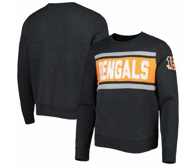 Cincinnati Bengals Men's  '47 Heathered Black Bypass Tribeca Pullover Sweatshirt
