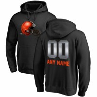 Cleveland Browns Men's NFL Pro Line by Fanatics Branded Black Personalized Midnight Mascot Pullover Hoodie