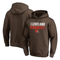 Cleveland Browns Men's NFL Pro Line by Fanatics Branded Brown Iconic Collection Fade Out Pullover Hoodie