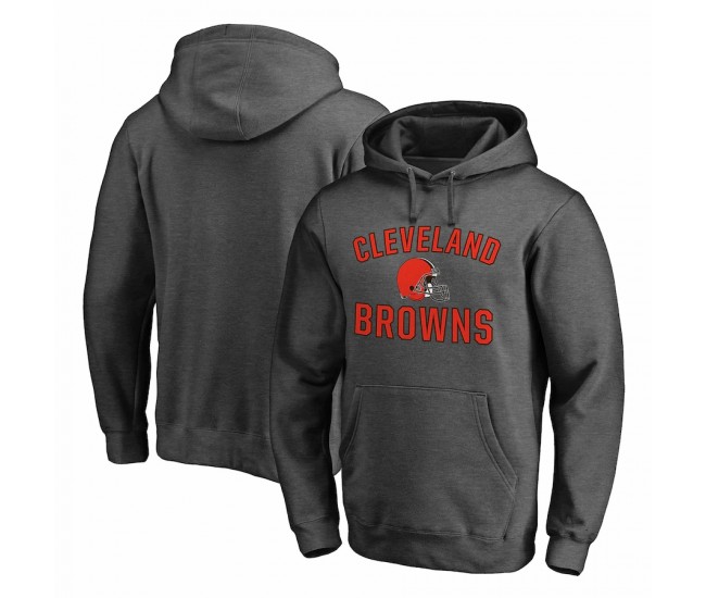 Cleveland Browns Men's Fanatics Branded Heather Charcoal Victory Arch Team Fitted Pullover Hoodie