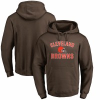 Cleveland Browns Men's Fanatics Branded Brown Victory Arch Team Fitted Pullover Hoodie