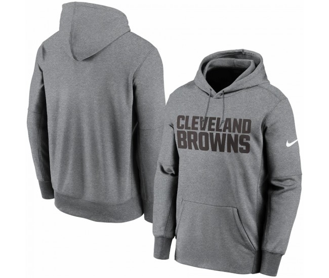 Cleveland Browns Men's Nike Heathered Charcoal Fan Gear Wordmark Performance Pullover Hoodie