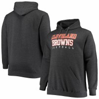 Cleveland Browns Men's Fanatics Branded Heathered Charcoal Big & Tall Practice Pullover Hoodie