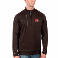 Cleveland Browns Men's Antigua Brown/Charcoal Generation Quarter-Zip Pullover Jacket
