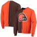 Cleveland Browns Men's Refried Apparel Orange/Brown Sustainable Split Center Pullover Sweatshirt