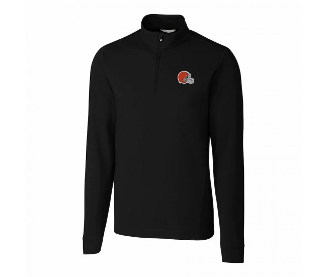 Cleveland Browns Men's Cutter & Buck Black Advantage Quarter-Zip Pullover Jacket