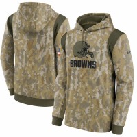 Cleveland Browns Men's Nike Camo 2021 Salute To Service Therma Performance Pullover Hoodie