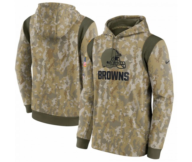 Cleveland Browns Men's Nike Camo 2021 Salute To Service Therma Performance Pullover Hoodie