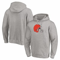 Cleveland Browns Men's Fanatics Branded Heathered Gray Team Big & Tall Primary Logo Pullover Hoodie