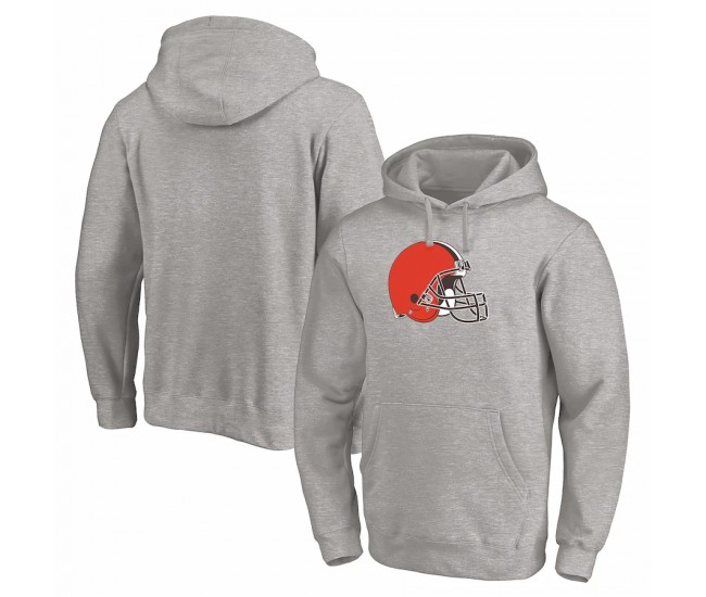 Cleveland Browns Men's Fanatics Branded Heathered Gray Team Big & Tall Primary Logo Pullover Hoodie