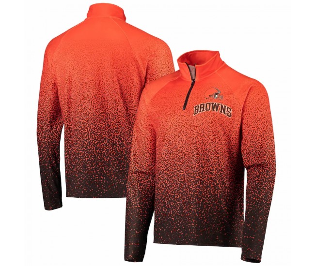 Cleveland Browns Men's FOCO Orange/Brown Gradient Raglan Quarter-Zip Jacket