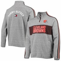 Cleveland Browns Men's Tommy Hilfiger Heathered Gray Mario Quarter-Zip Jacket