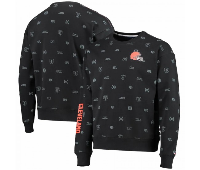 Cleveland Browns Men's Tommy Hilfiger Black Reid Graphic Pullover Sweatshirt