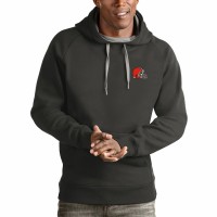 Cleveland Browns Men's Antigua Charcoal Logo Victory Pullover Hoodie